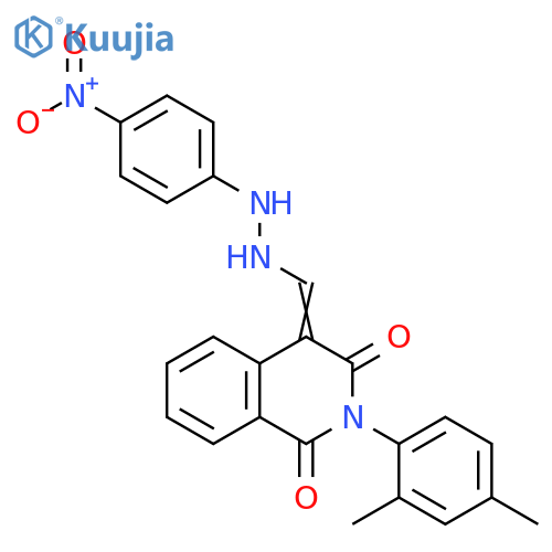 2-(2,4-dimethylphenyl)-4-{2-(4-nitrophenyl)hydrazin-1-ylmethylidene}-1,2,3,4-tetrahydroisoquinoline-1,3-dione structure