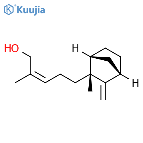 2-Penten-1-ol, 2-methyl-5-[(1R,2R,4S)-2-methyl-3-methylenebicyclo[2.2.1]hept-2-yl]-, (2Z)-rel- structure