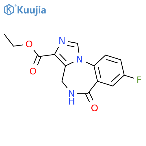 4H-Imidazo[1,5-a][1,4]benzodiazepine-3-carboxylicacid, 8-fluoro-5,6-dihydro-6-oxo-, ethyl ester structure