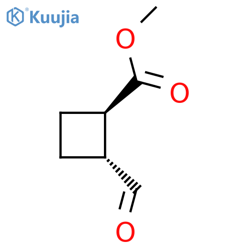 rac-methyl (1R,2R)-2-formylcyclobutane-1-carboxylate structure