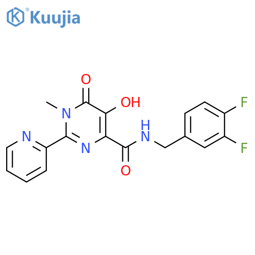 4-Pyrimidinecarboxamide,N-[(3,4-difluorophenyl)methyl]-1,6-dihydro-5-hydroxy-1-methyl-6-oxo-2-(2-pyridinyl)- structure