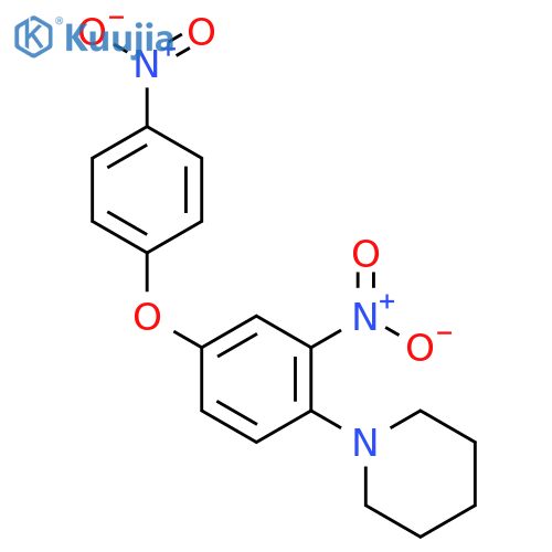 Piperidine, 1-[2-nitro-4-(4-nitrophenoxy)phenyl]- structure