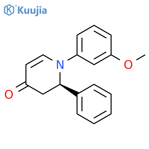 4(1H)-Pyridinone, 2,3-dihydro-1-(3-methoxyphenyl)-2-phenyl-, (2R)- structure