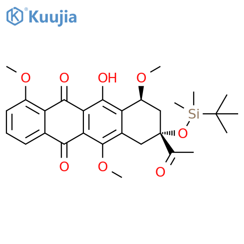 5,12-Naphthacenedione, 8-acetyl-8-[[(1,1-dimethylethyl)dimethylsilyl]oxy]-7,8,9,10-tetrahydro-11-hydroxy-1,6,10-trimethoxy-, (8R,10S)-rel- structure
