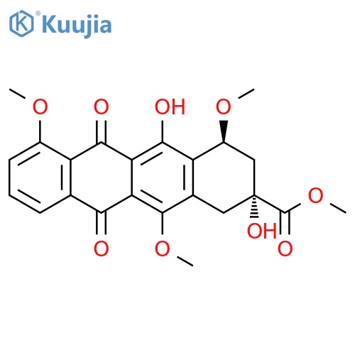 2-Naphthacenecarboxylic acid,1,2,3,4,6,11-hexahydro-2,5-dihydroxy-4,7,12-trimethoxy-6,11-dioxo-,methyl ester, trans- structure