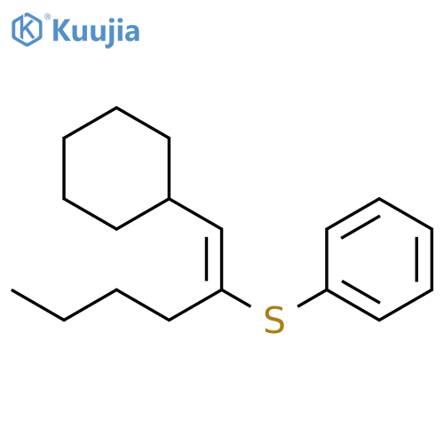 Benzene, [[(1E)-1-(cyclohexylmethylene)pentyl]thio]- structure