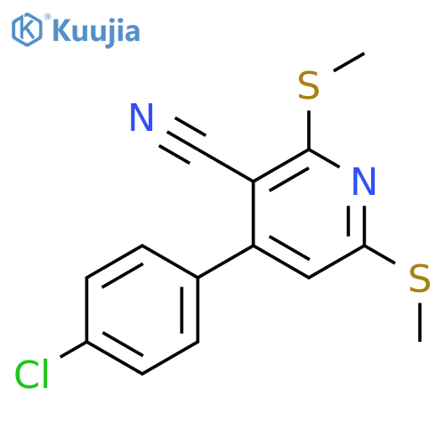 3-Pyridinecarbonitrile, 4-(4-chlorophenyl)-2,6-bis(methylthio)- structure