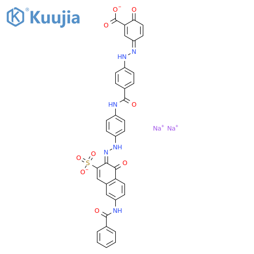 Benzoic acid,5-[2-[4-[[[4-[2-[6-(benzoylamino)-1-hydroxy-3-sulfo-2-naphthalenyl]diazenyl]phenyl]amino]carbonyl]phenyl]diazenyl]-2-hydroxy-,sodium salt (1:2) structure