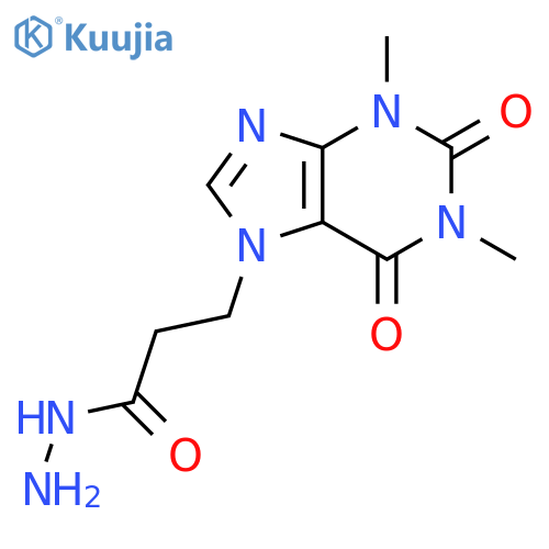 7H-Purine-7-propanoic acid,1,2,3,6-tetrahydro-1,3-dimethyl-2,6-dioxo-, hydrazide structure