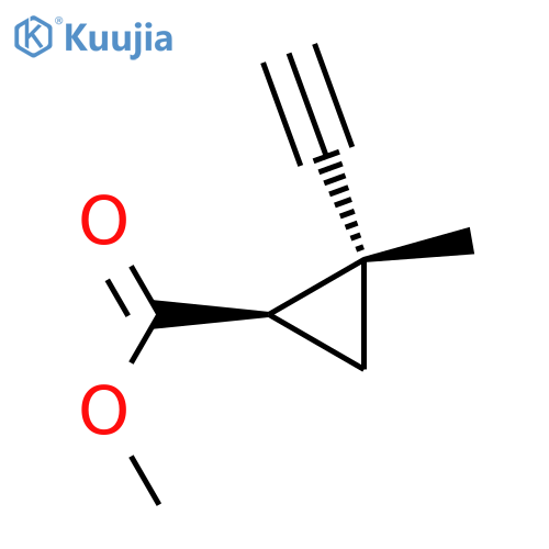 Cyclopropanecarboxylicacid, 2-ethynyl-2-methyl-, methyl ester, cis- (9CI) structure