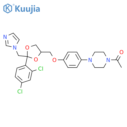 1-4-(4-{2-(2,4-dichlorophenyl)-2-(1H-imidazol-1-yl)methyl-1,3-dioxolan-4-ylmethoxy}phenyl)piperazin-1-ylethan-1-one structure