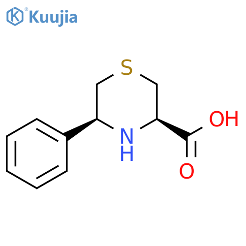 rac-(3R,5S)-5-phenylthiomorpholine-3-carboxylic acid structure