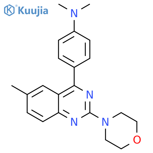Benzenamine,N,N-dimethyl-4-[6-methyl-2-(4-morpholinyl)-4-quinazolinyl]- structure