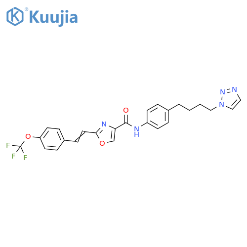 4-Oxazolecarboxamide,N-[4-[4-(1H-1,2,3-triazol-1-yl)butyl]phenyl]-2-[2-[4-(trifluoromethoxy)phenyl]ethenyl]- structure