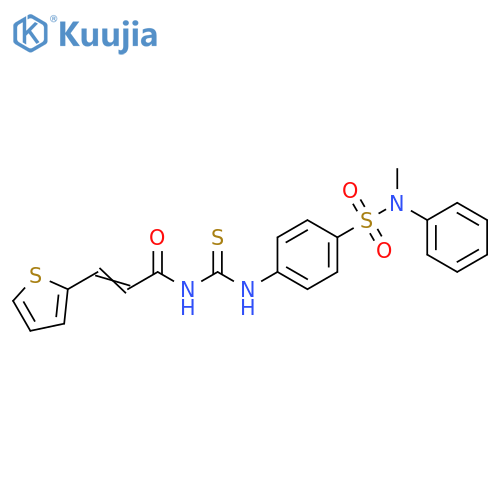 1-{4-methyl(phenyl)sulfamoylphenyl}-3-(2E)-3-(thiophen-2-yl)prop-2-enoylthiourea structure