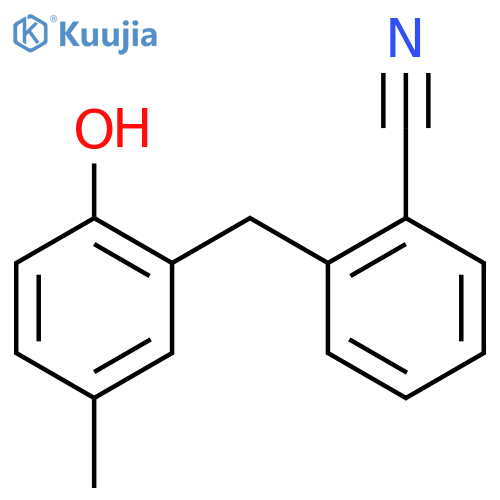 Benzonitrile,2-[(2-hydroxy-5-methylphenyl)methyl]- structure