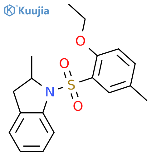1-(2-ethoxy-5-methylbenzenesulfonyl)-2-methyl-2,3-dihydro-1H-indole structure