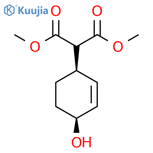 Propanedioic acid, (4-hydroxy-2-cyclohexen-1-yl)-, dimethyl ester, cis- (9CI) structure