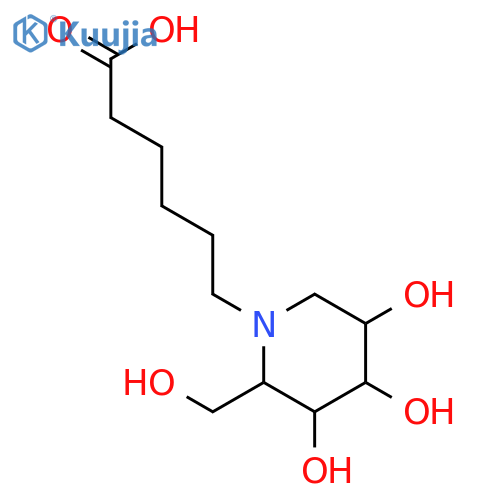 N-5-Carboxypentyl-1-deoxynojirimycin structure