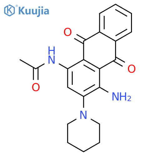N-(4-amino-9,10-dioxo-3-piperidin-1-ylanthracen-1-yl)acetamide structure