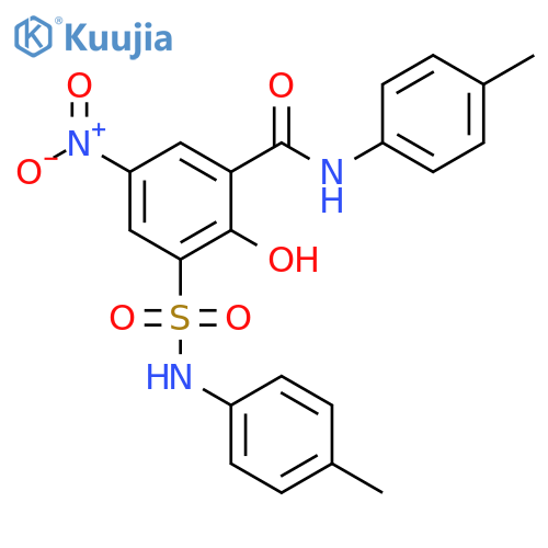 Benzamide,2-hydroxy-N-(4-methylphenyl)-3-[[(4-methylphenyl)amino]sulfonyl]-5-nitro- structure