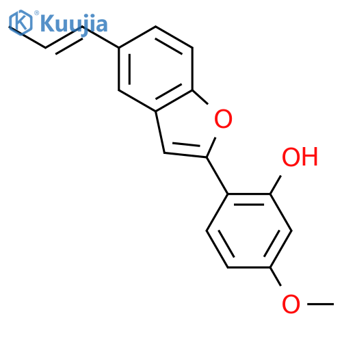 5-methoxy-2-{5-[(1E)-prop-1-en-1-yl]-1-benzofuran-2-yl}phenol structure