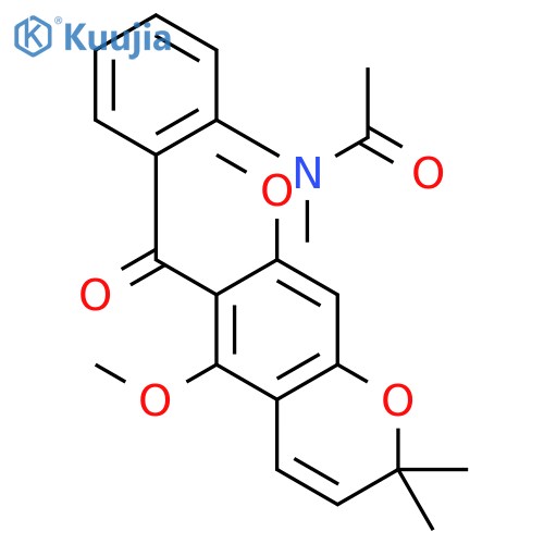 6-(2-N,N-acetylmethylaminobenzoyl)-5,7-dimethoxy-2,2-dimethylchromene structure