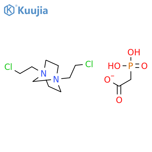 1,4-bis(2-chloroethyl)-1,4-diazoniabicyclo[2.2.1]heptane; 2-phosphonoacetic acid structure