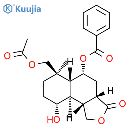 (3aS,5aS,9bS)-Dodecahydro-6α-(acetoxymethyl)-5β-(benzoyloxy)-9β-hydroxy-6,9aβ-dimethylnaphtho[1,2-c]furan-3-one structure