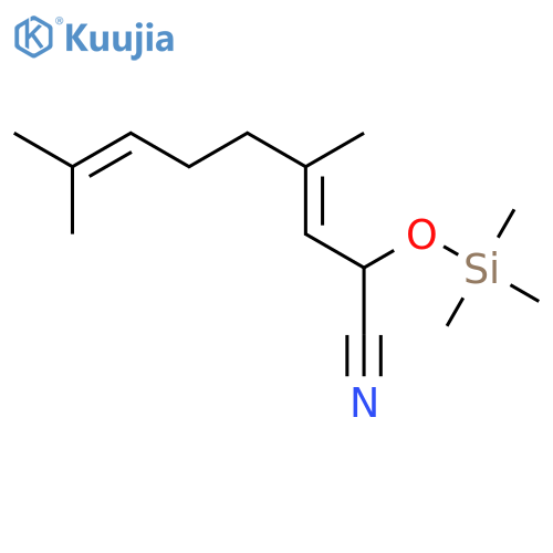 3,7-Nonadienenitrile, 4,8-dimethyl-2-[(trimethylsilyl)oxy]-, (3E)- structure