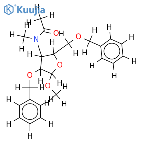 3-Deoxy-3-methylaminoxylose-beta-D-Furanose-form-Me glycoside, 2,5-dibenzyl, N-Ac structure