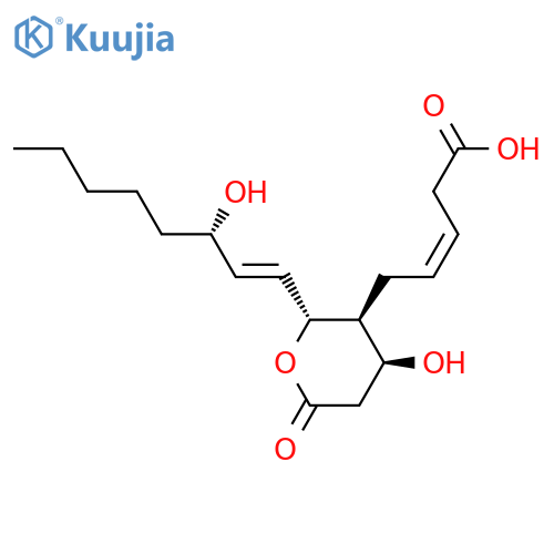 3-Pentenoic acid,5-[tetrahydro-4-hydroxy-2-(3-hydroxy-1-octenyl)-6-oxo-2H-pyran-3-yl]-, [2R-[2a(1E,3S*),3b(Z),4b]]- (9CI) structure