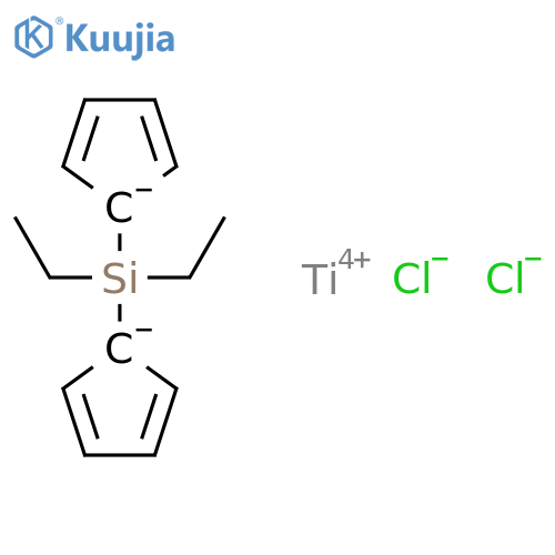 titanium(4+) dichloride 1,1'-(diethylsilanediyl)biscyclopenta-2,4-dienide structure