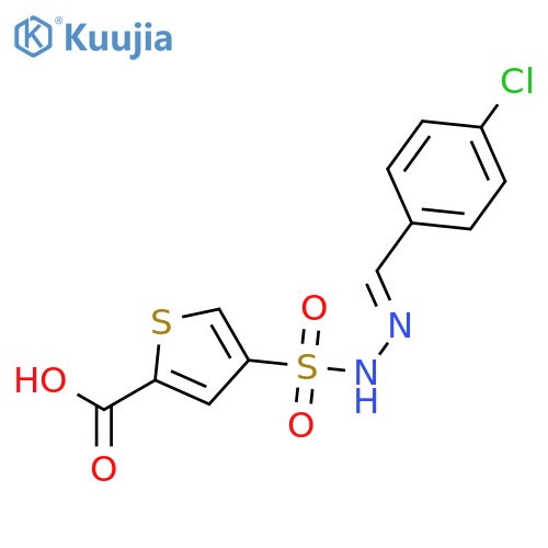 2-Thiophenecarboxylic acid,4-[[[(4-chlorophenyl)methylene]hydrazino]sulfonyl]- structure
