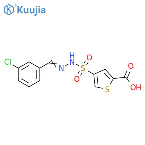 2-Thiophenecarboxylic acid,4-[[[(3-chlorophenyl)methylene]hydrazino]sulfonyl]- structure