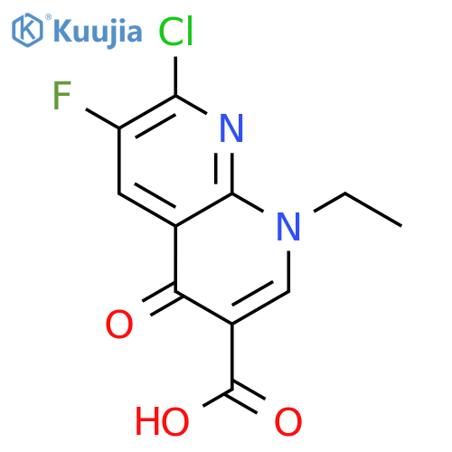 7-Chloro-1-ethyl-6-fluoro-4-oxo-1,4-dihydro-1,8-naphthyridine-3-carboxylic acid structure
