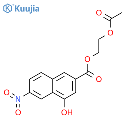 2-Naphthalenecarboxylic acid, 4-hydroxy-6-nitro-, 2-(acetyloxy)ethyl ester structure
