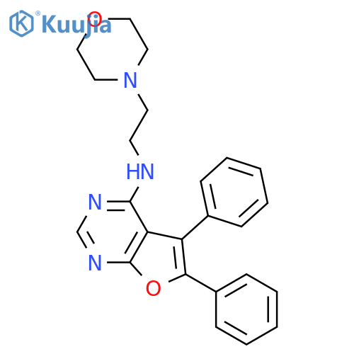 Furo[2,3-d]pyrimidin-4-amine, N-[2-(4-morpholinyl)ethyl]-5,6-diphenyl- structure