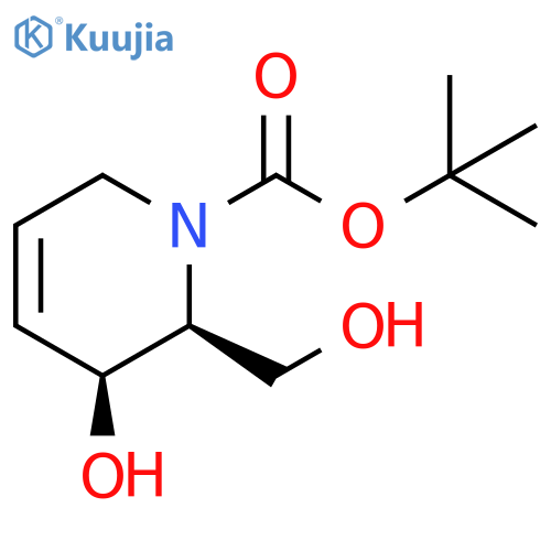 tert-butyl (2S,3S)-3-hydroxy-2-(hydroxymethyl)-1,2,3,6-tetrahydropyridine-1-carboxylate structure