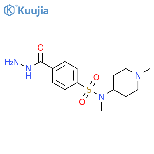 4-(hydrazinecarbonyl)-N-methyl-N-(1-methylpiperidin-4-yl)benzene-1-sulfonamide structure