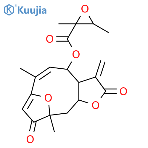 (3aR,4S,5Z,11aS)-6,10-dimethyl-3-methylidene-2,9-dioxo-2,3,3a,4,9,10,11,11a-octahydro-7,10-epoxycyclodeca[b]furan-4-yl 3-methyloxirane-2-carboxylate structure