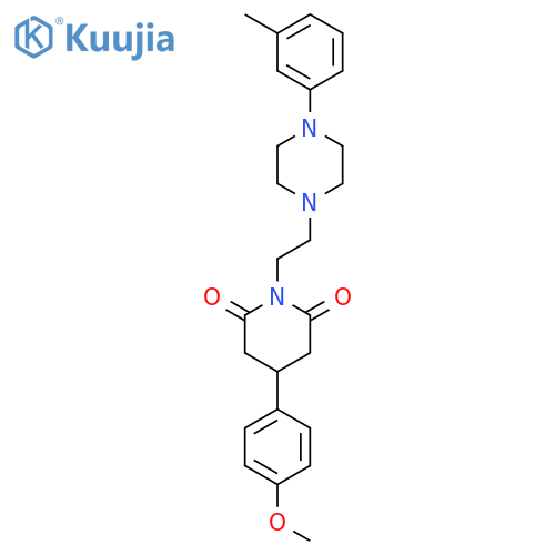 4-(4-methoxyphenyl)-1-{2-[4-(3-methylphenyl)piperazin-1-yl]ethyl}piperidine-2,6-dione structure