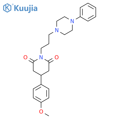 4-(4-methoxyphenyl)-1-[3-(4-phenylpiperazin-1-yl)propyl]piperidine-2,6-dione structure