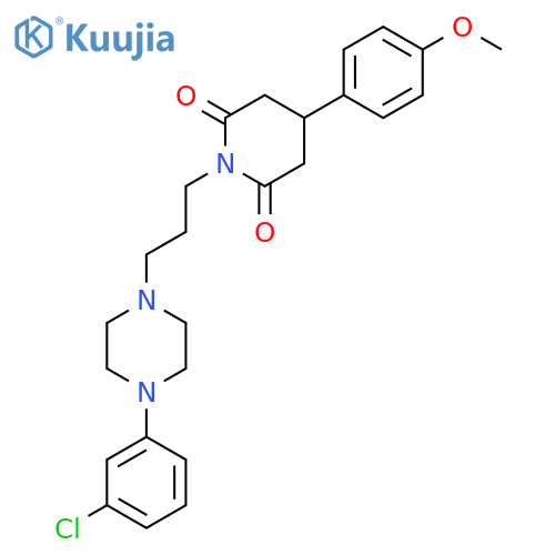 1-{3-[4-(3-chlorophenyl)piperazin-1-yl]propyl}-4-(4-methoxyphenyl)piperidine-2,6-dione structure