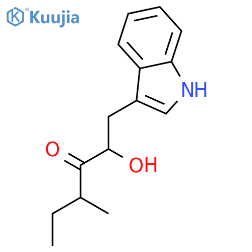 2-Hydroxy-1-(1H-indol-3-yl)-4-methyl-3-hexanone structure