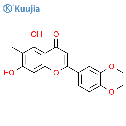 4H-1-Benzopyran-4-one,2-(3,4-dimethoxyphenyl)-5,7-dihydroxy-6-methyl- structure