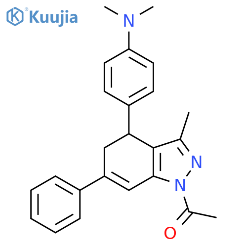 1H-Indazole,1-acetyl-4-[4-(dimethylamino)phenyl]-4,5-dihydro-3-methyl-6-phenyl- structure