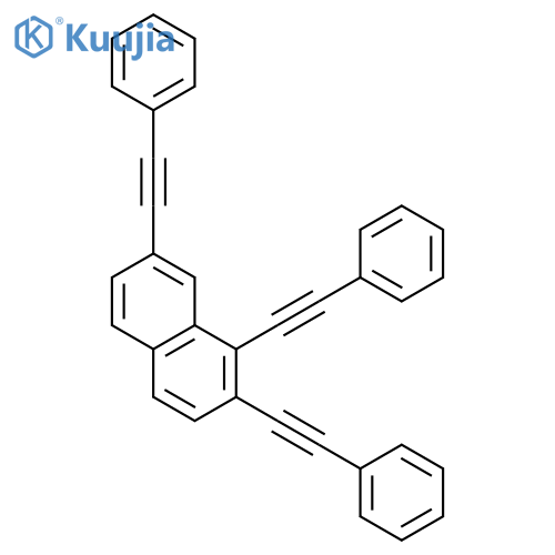 NAPHTHALENE, 1,2,7-TRIS(PHENYLETHYNYL)- structure