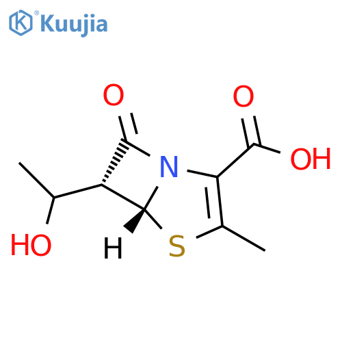 4-Thia-1-azabicyclo[3.2.0]hept-2-ene-2-carboxylicacid, 6-(1-hydroxyethyl)-3-methyl-7-oxo-, (5R,6R)-rel- structure