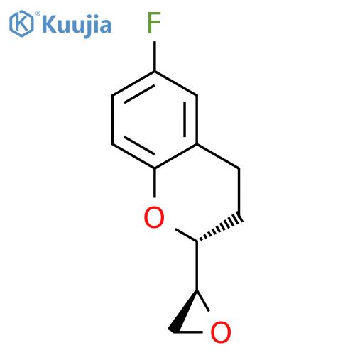 syn-rel-6-Fluoro-3,4-dihydro-2-(2S)-2-oxiranyl-2H-1-benzopyran structure